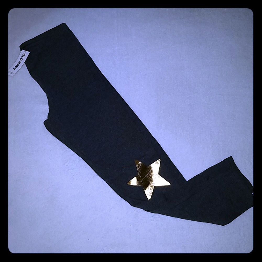 NWT Old Navy Girls Leggings w/gold foil star☆ sz M